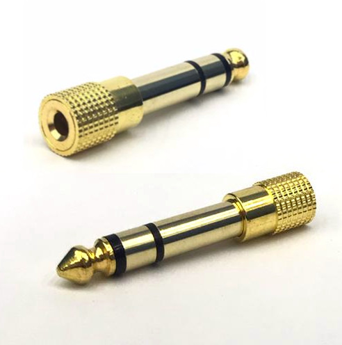 6.3mm Audio Plug Stereo To 3.5mm Audio Jack Stereo Metal Gold